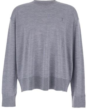 Ami Paris Crew Neck Sweater - Gray