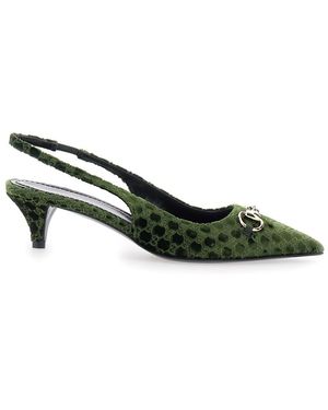 Gucci 'Erin' Décolleté With Clamp On The Front - Green