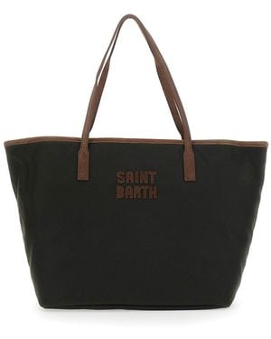 MC2 Saint Barth Shopper Bag With Tech Fabric Details And Color F - Black