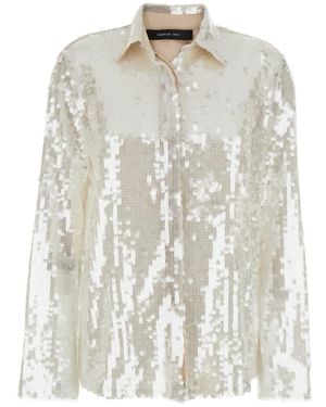 スカート Federica Tosi White Sequined Mesh Skirt Federica Tosi White Sequined Mesh Skirt Midi | THE LIST