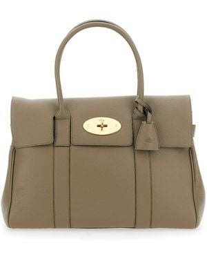 Mulberry 'Bayswater' Shoulder Bag With Twist-Lock Fastening - Metallic