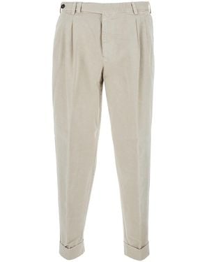 PT Torino Trousers With Pockets And Finished Hems - Natural