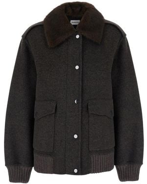 P.A.R.O.S.H. Wool Jacket With Collar And Long Sleeves - Black
