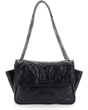 Saint Laurent Ysl Bo Niki Tripouch Tufo - Black