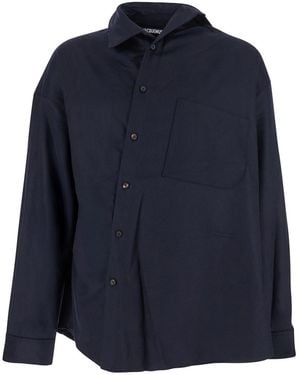Jacquemus Camicia Con Design Asimmetrico - Blu