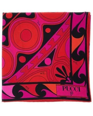 PUCCI Foulard Quadrato Con Stampa Geometrica All-Over - Rosso