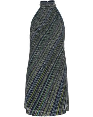 Missoni Dress With Cut-Out On The Back And Applied Sequins - Blue