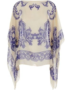 Etro Cappa Con Stampa Paisley All-Over - Bianco