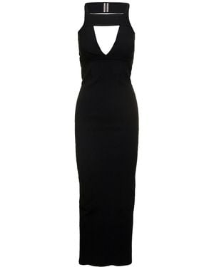 Rick Owens Maxi Dress With Cut-Out - Black