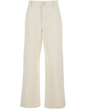 Max Mara 'Zarina' Jeans With Belt Loops And Logo Patch On The - White