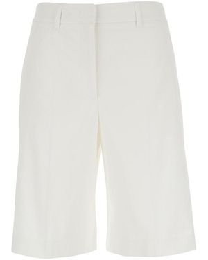 Le Plain Bermuda Shorts With Belt Loops And Two Back Welt Pockets - White
