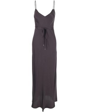 Antonelli Dress 'Lukas' With Waist Belt And V-Neck - Purple