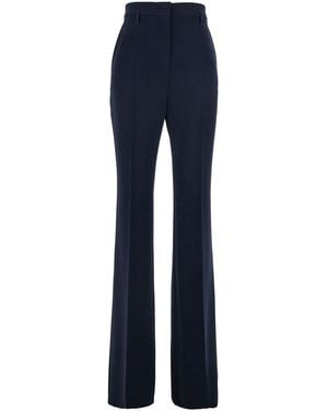 Max Mara Wide Leg Trousers With Belt Loops - Blue