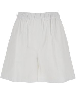 Max Mara 'Antiope' Shorts With Elastic Waist And Drawstring - White
