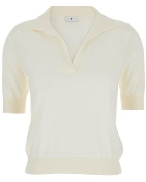 PT Torino Polo Con Scollo A V E Maniche Corte - Bianco