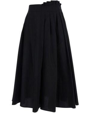 MSGM Skirt, Pleated Cotton - Black