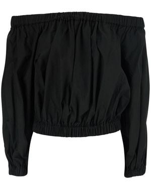 Jucca Top With Off Shoulder Design And Long Sleeves - Black