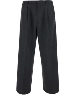 DUNST Double Pleated Wide Slacks With Wide Pleats And Soft Fabric - Blue
