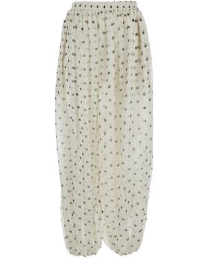 MSGM 'Pois' Trousers With Polka Dot Motif - White