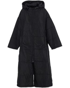 SITTINGSUITS Down Jacket With Fixed Hood And Long Design - Black
