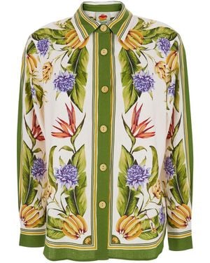 FARM Rio Tropical Scarf Sand Shirt And Blouses - Green