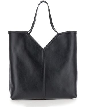 Saint Laurent 'Y Tote' Shoulder Bag With Y Stitching - Black