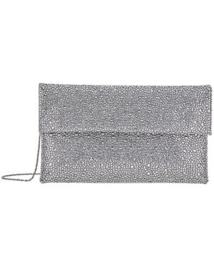 Twentyfourhaitch Coloured Clutch With Chain Shoulder Strap And - Grey
