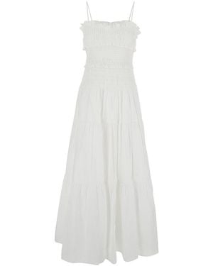 MICHAEL Michael Kors Dress Smocked Maxi - White