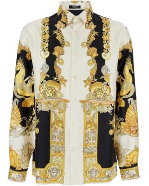 Versace Shirt With 'Coral Theatre' Print - Natural