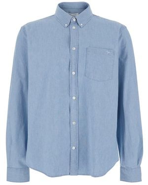 Maison Kitsuné Shirt Profile Fox Regular Cotton - Blue