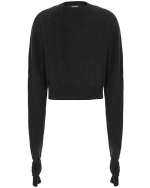 Jacquemus Le Pull Fiocco Is A Jumper With A High Collar And Long Slee - Black