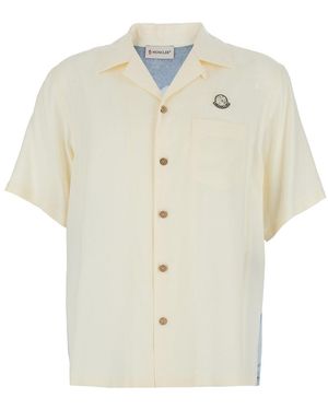 Moncler Genius Shirt With Classic Collar And Logo Motif Wit - White