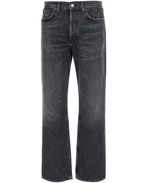 Agolde Jean Lana With Pockets And Frayed Hems 100% Cotton - Gray