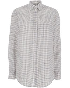 The Row 'Dalan' Shirt With Button Closure And Cotton Striped Mot - White