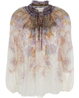 Zimmermann Luna Billow Blouse - White