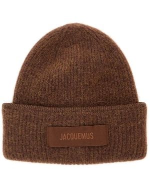 Jacquemus Le Bonnet Gros Grain Is A Alpaca And Merino Woo - Brown