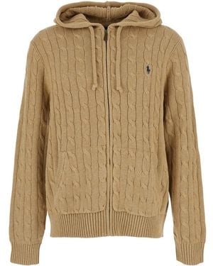 Polo Ralph Lauren Hooded Cardigan Cotton - Natural