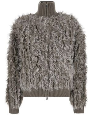 P.A.R.O.S.H. Bomber With Ribbed Collar And Long Sleeves - Gray