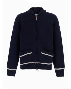 Sebago 'Portclide' Hooded Cardigan With Back Embroidery - Blue