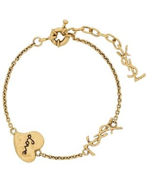 Saint Laurent Bracelet Charms Coeur Cassandre - Metallic
