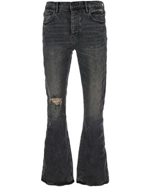 Purple Brand Brand Flared Jeans With Crinkled Effect - Gray