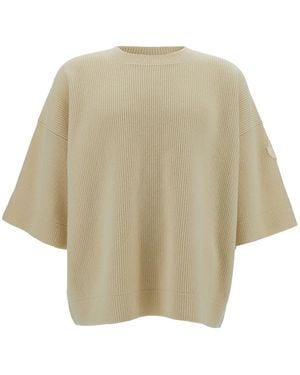 Moncler Genius Maglione A Coste Con Patch Moncler X Roc Nation By Jay - Neutro