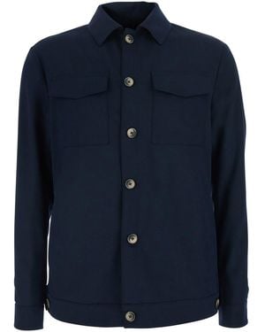 Le Plain Giacca Con Colletto Classico E Due Tasche Applicate Sul Fronte - Blu