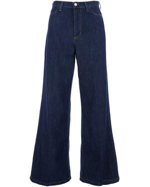 ..,merci Wide Leg Jeans With Logo Patch On The Back - Blue
