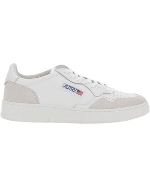 Autry 'Medalist' Trainer Low Top With Logo Patch On Tongue And S - White