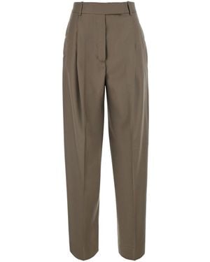 Rohe 'Daria' Trousers With Single Pleat On The Front And Tapered Le - Grey
