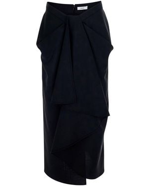 Givenchy Pencil Skirt With Wrap Design - Black