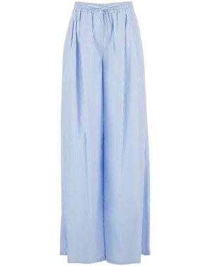 Dolce & Gabbana Dolce & Gabbana Light Trousers With Elasticated Waistband And Striped Pattern - Blue