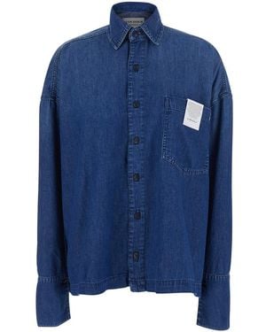 ICON DENIM Shirt Shirt' With Classic Collar And Long Sleeves In - Blue