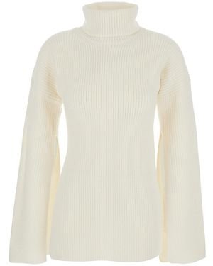 TOTEME High Neck Wool Sweater - White